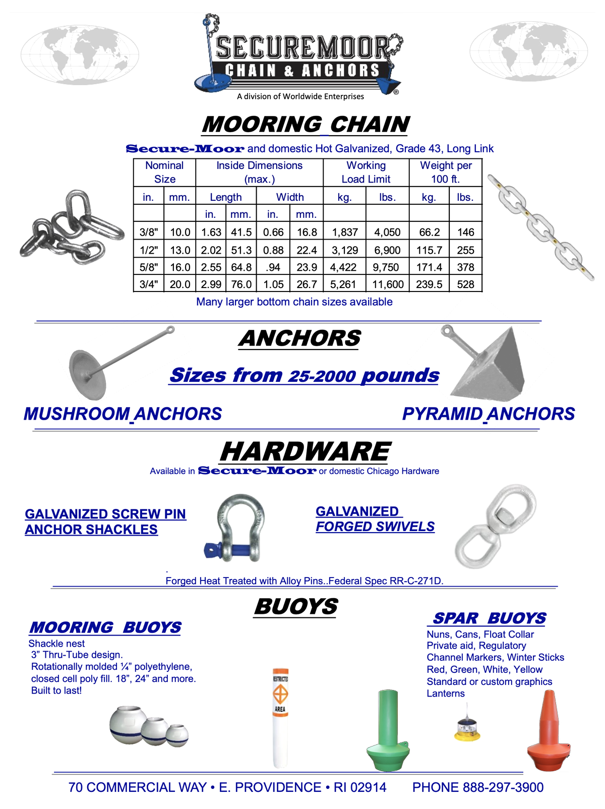 Mooring Anchors  WorldWide Enterprises, Inc.